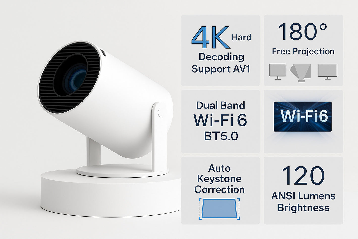 ProMini 4K Smart Projector – Compact Home & Outdoor Cinema