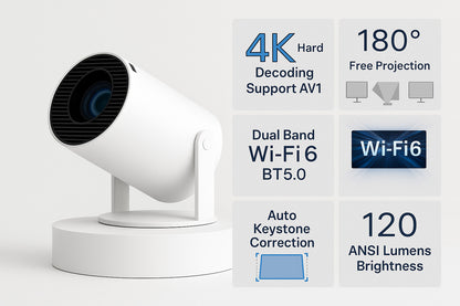 ProMini 4K Smart Projector – Compact Home & Outdoor Cinema